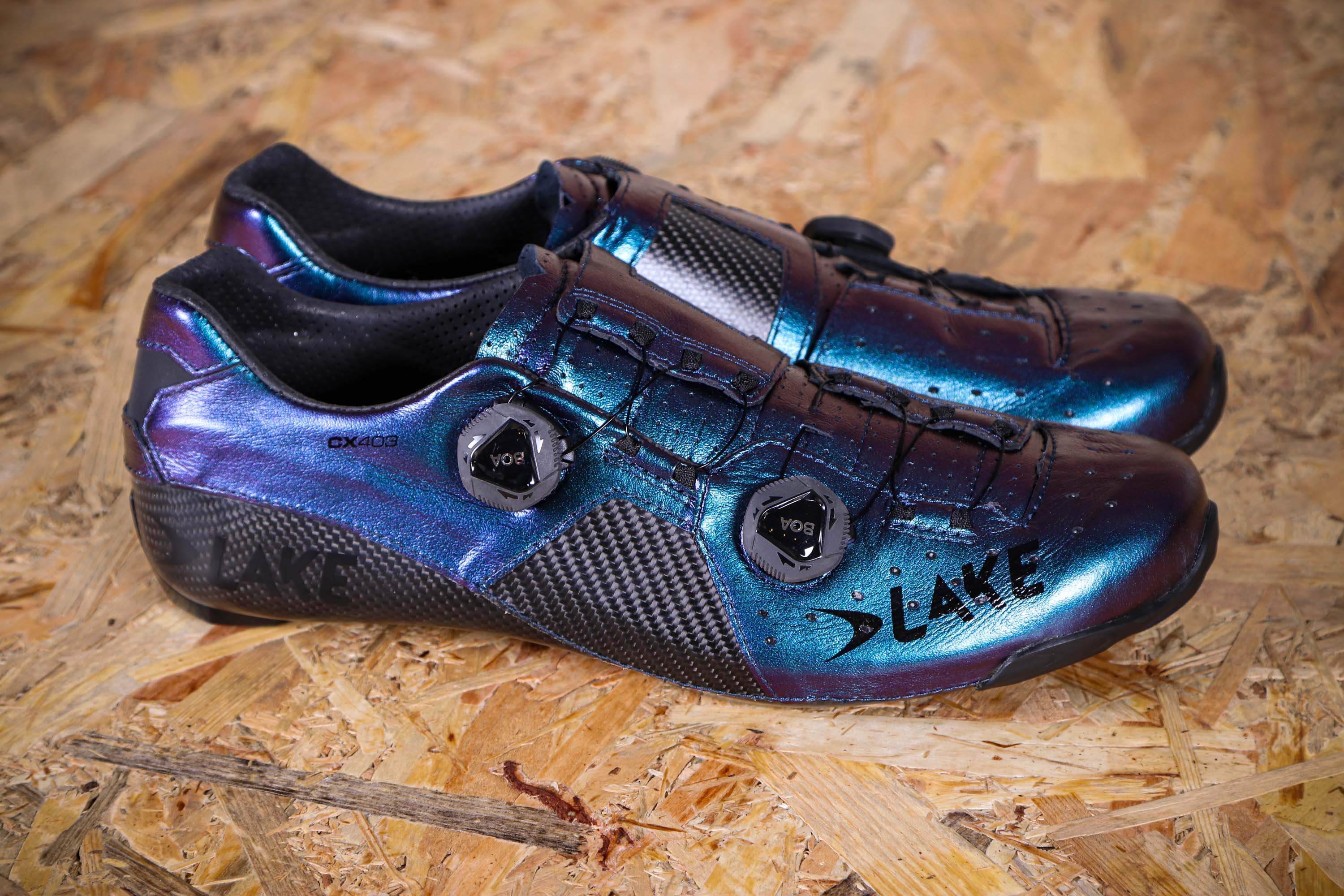 All Sizes Lake CX403 CFC Carbon Road Shoe in Chameleon Blue 