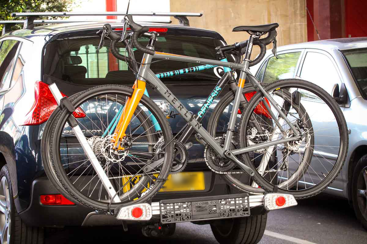 tilting towbar bike rack