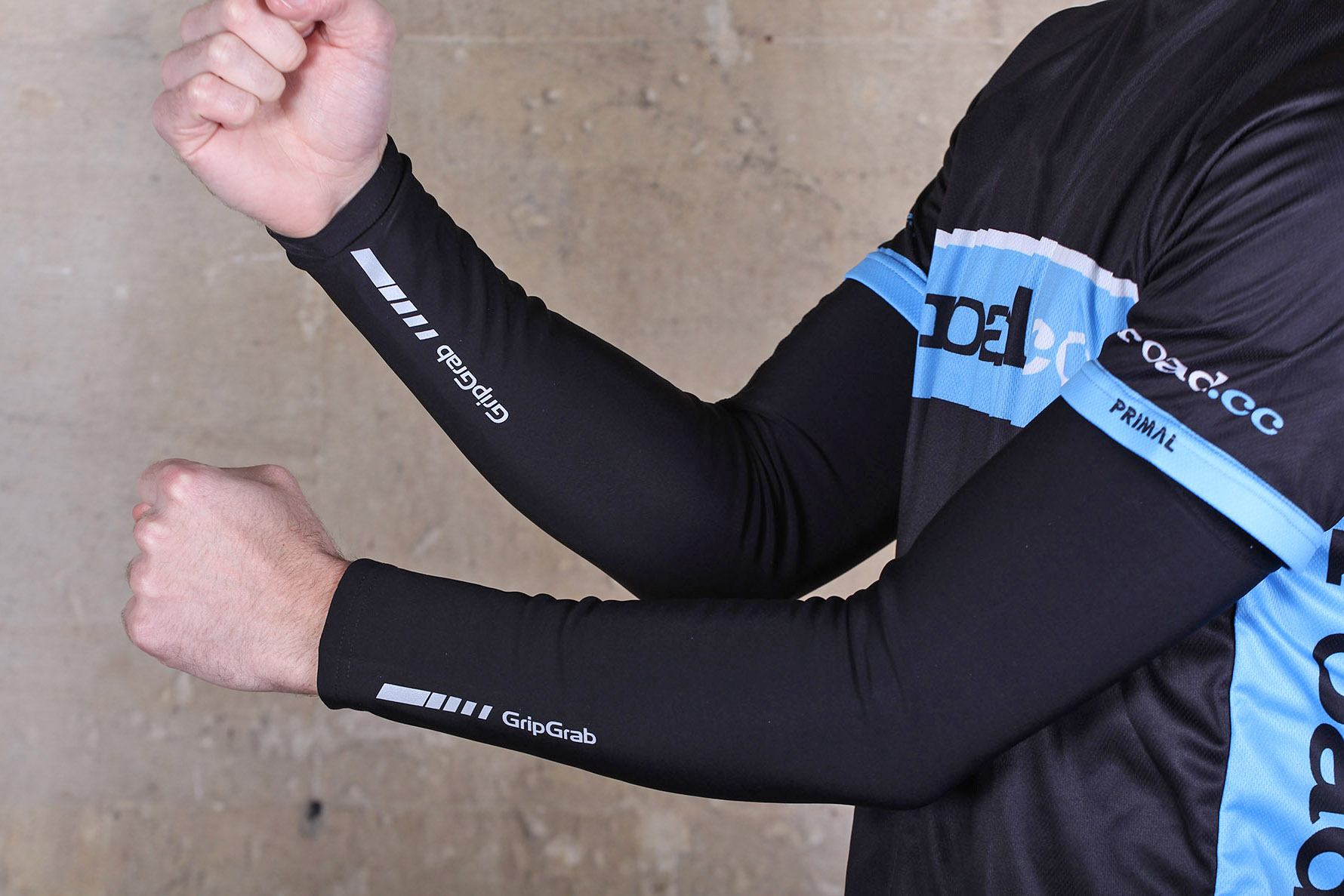 Optimum Sports Hawkley Cycling Arm Warmers Stretch Roubaix Fabric Gel Grippers