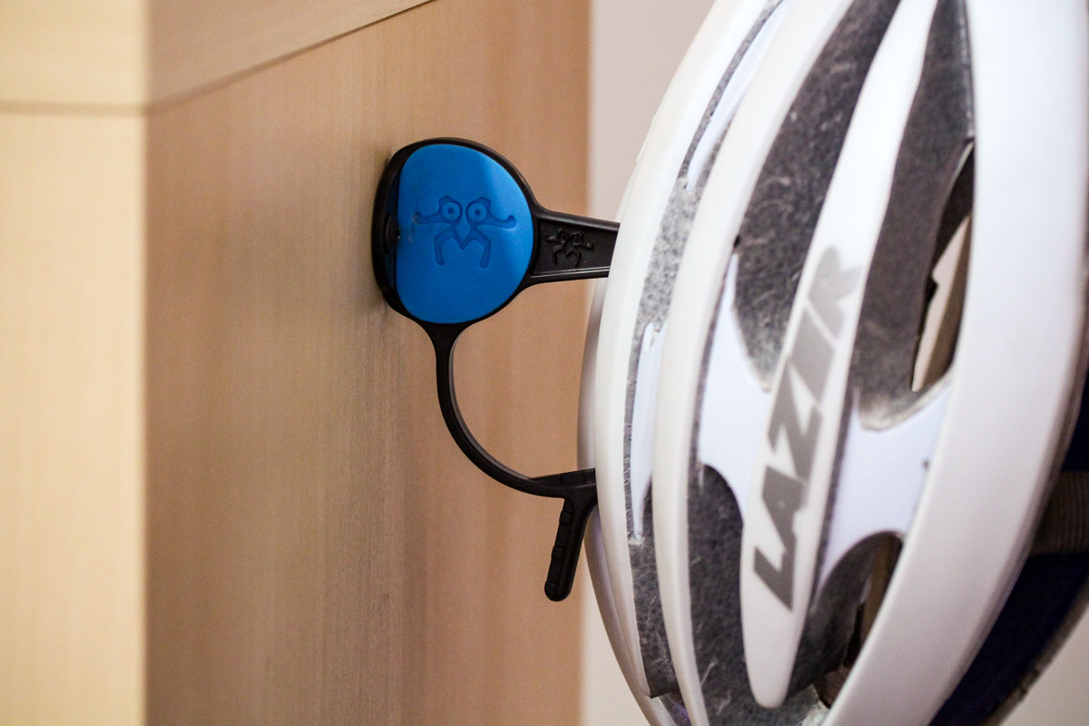 Helmetor Wall Hanger Bicycle Helmet Holder Storage Rack Lockable Security. Grey