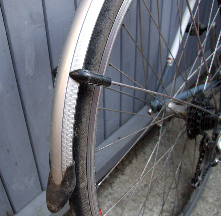 silver bicycle mudguards