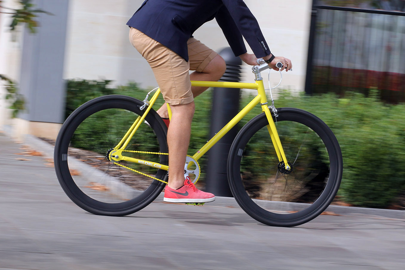 riding single speed bike