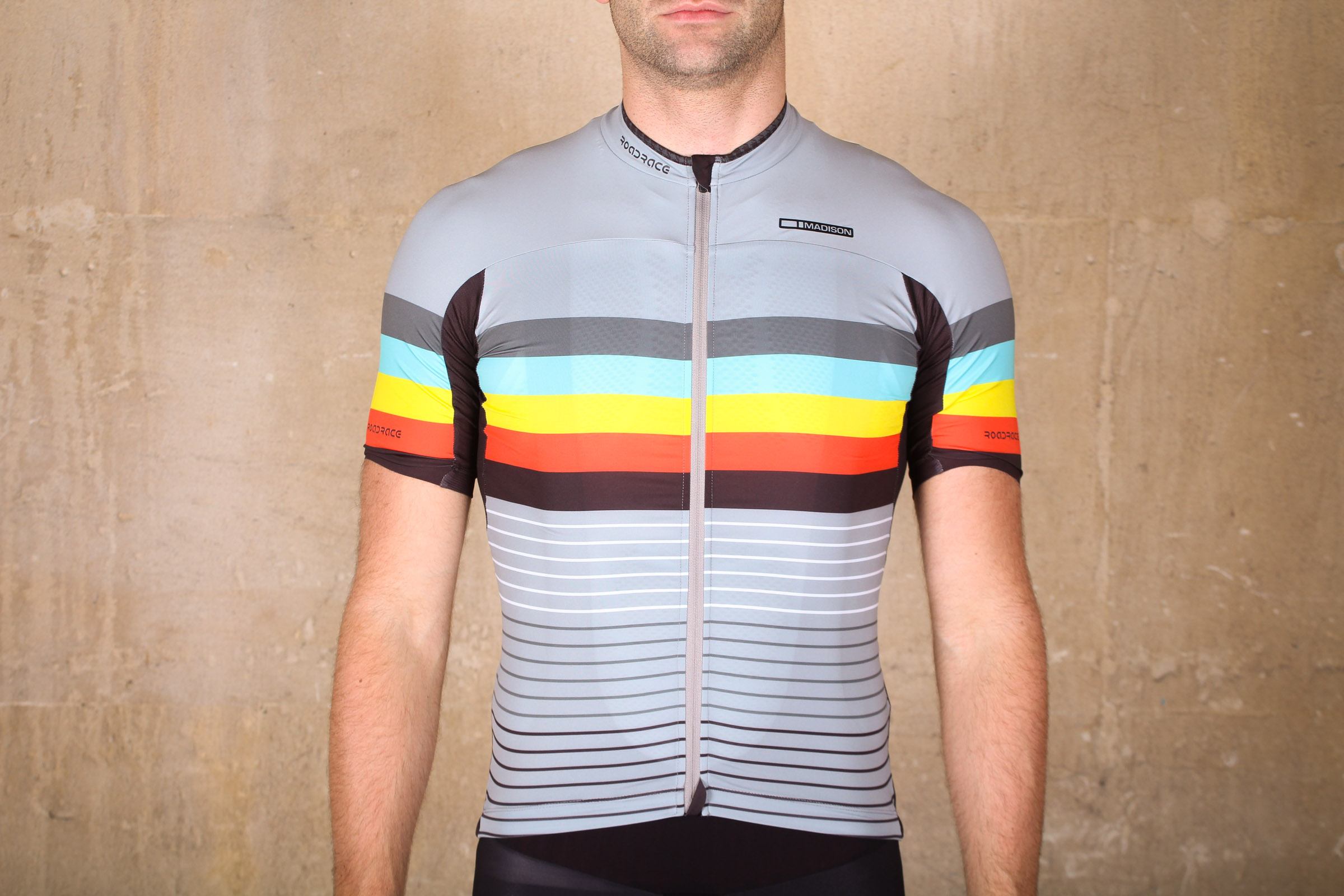 White Madison Road Race Premio Short Sleeve Mens Cycling Jersey 