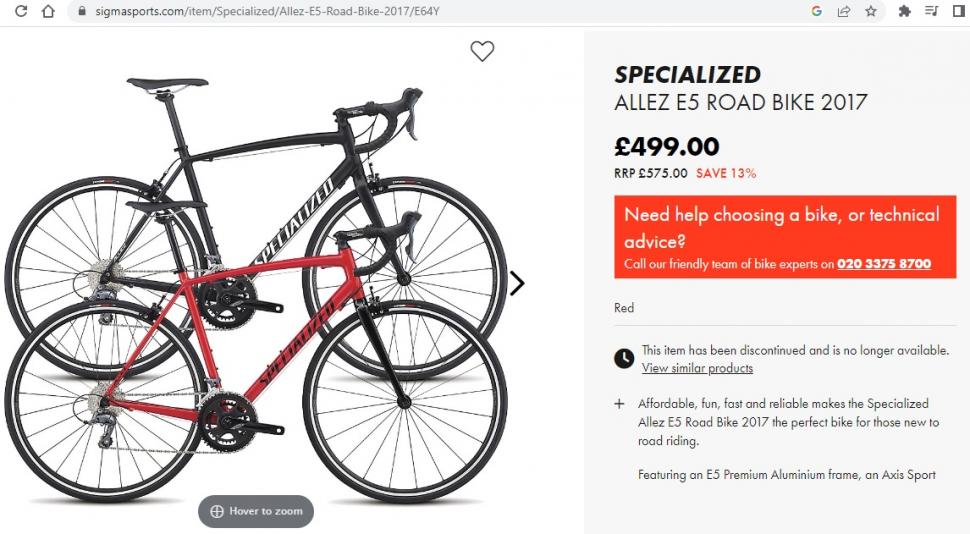 Specialized 2025 secteur discontinued