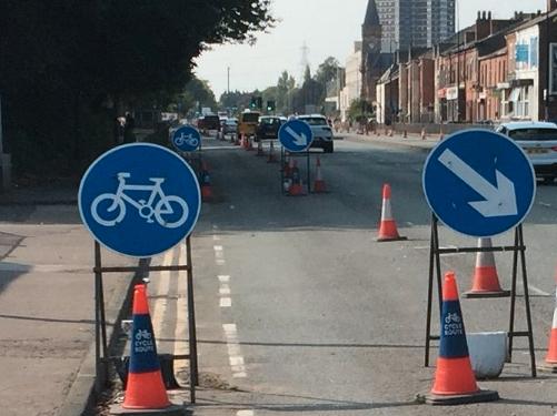 Ham-fisted” cycle lane cones to be replaced with protected cycling infrastructure — as councillor resists urge to “individually remove each traffic cone by drop-kicking