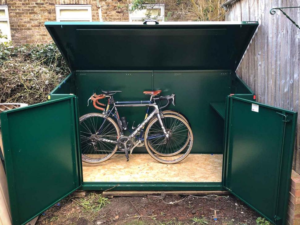 trimetals outdoor heavy duty steel bicycle storage locker
