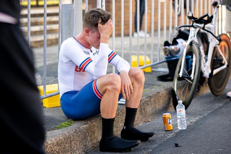 Ethan Hayter, after the 2022 UCI world time trial championships (Alex Whitehead/SWpix.com)