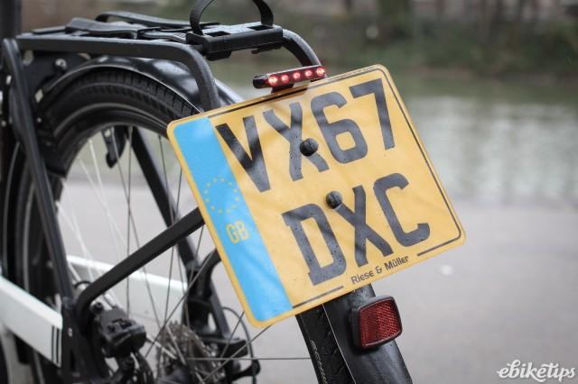 bike number plate on Riese und Muller Nevo speed pedelec