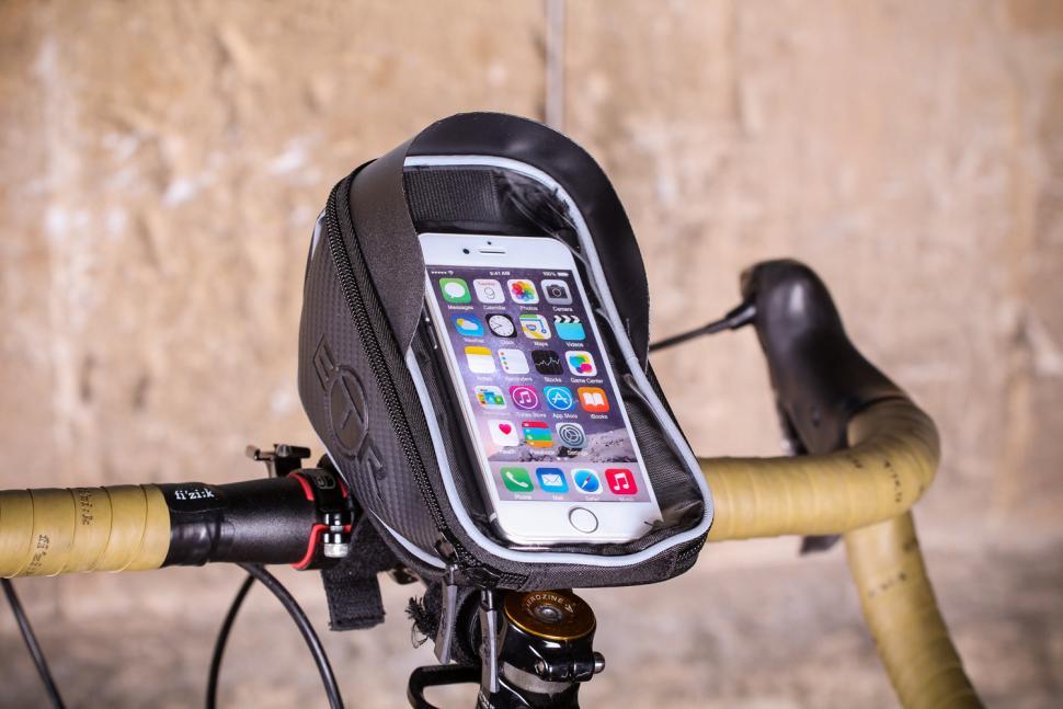 Bike Handlebar Riding Bag Touch Screen Phone Holder Bicycle Front Storage Pocket 