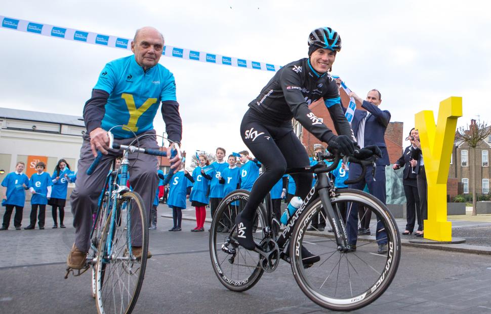 Brian Robinson and Ben Swift at the 2015 Tour de Yorkshire (Alex Whitehead/SWpix.com)