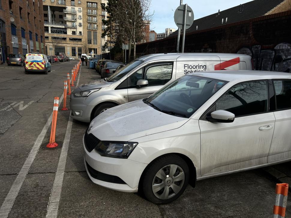 Cycle lane parking in Belfast (credit - Dominic Bryan, Twitter)