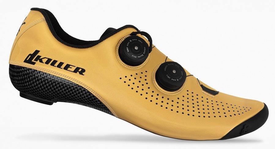 gold cycling shoes