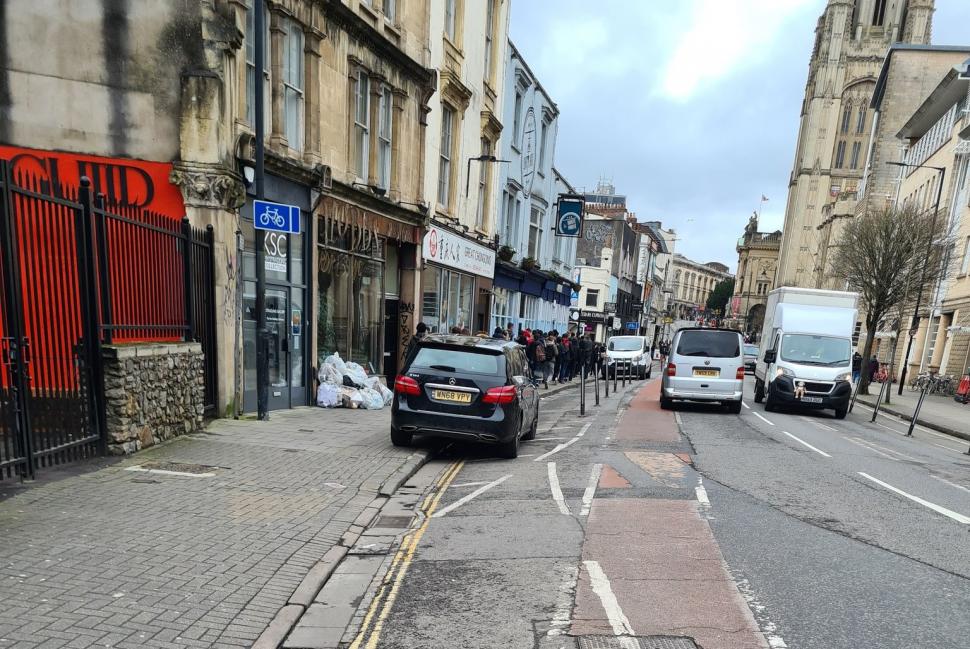 "There's a car park 20 metres away": Cyclists slam cycle lane parking putting riders in danger - road.cc