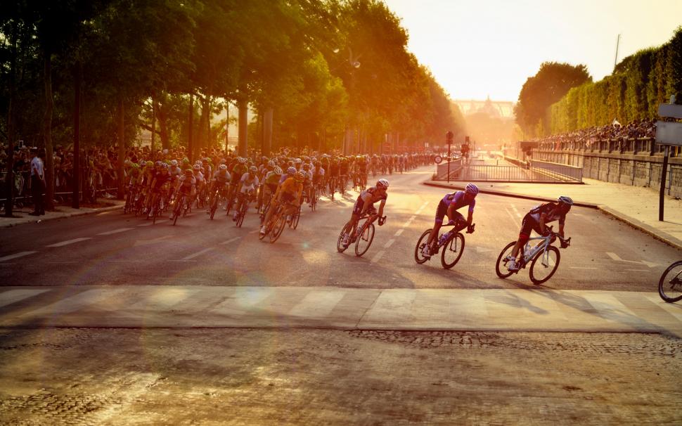 Sunset Champs Elyesse TdF Image via Cycling Wallpapers HD