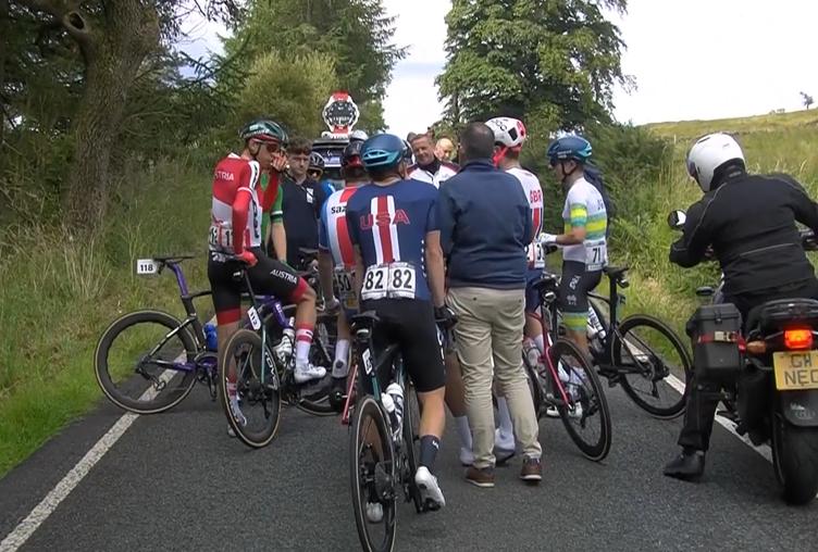 UCI Cycling World Championships road race stopped as protester ...