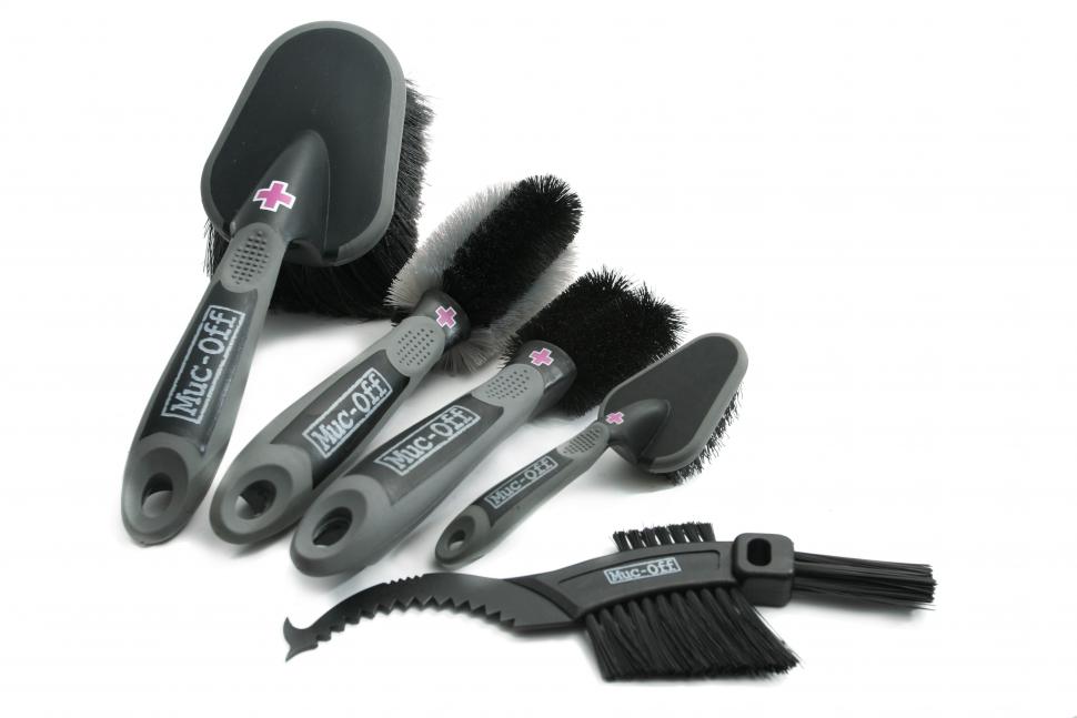 Muc-Off 206 5 Piece Premium Brush Kit - Includes 5 Bike Cleaning Brushes  With Durable Nylon Bristles And Ergonomic Rubberised Handles To Minimise