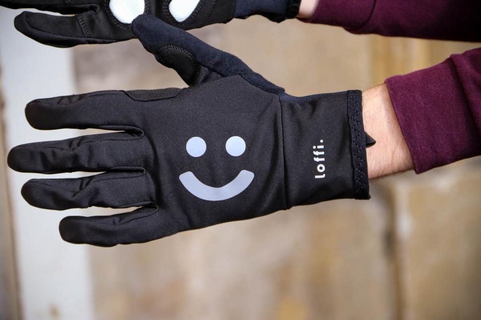 smiley face cycling gloves