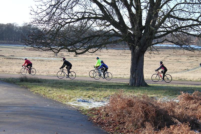 Richmond Park Road Cyclist in Winter - via Flickr Creative Commons