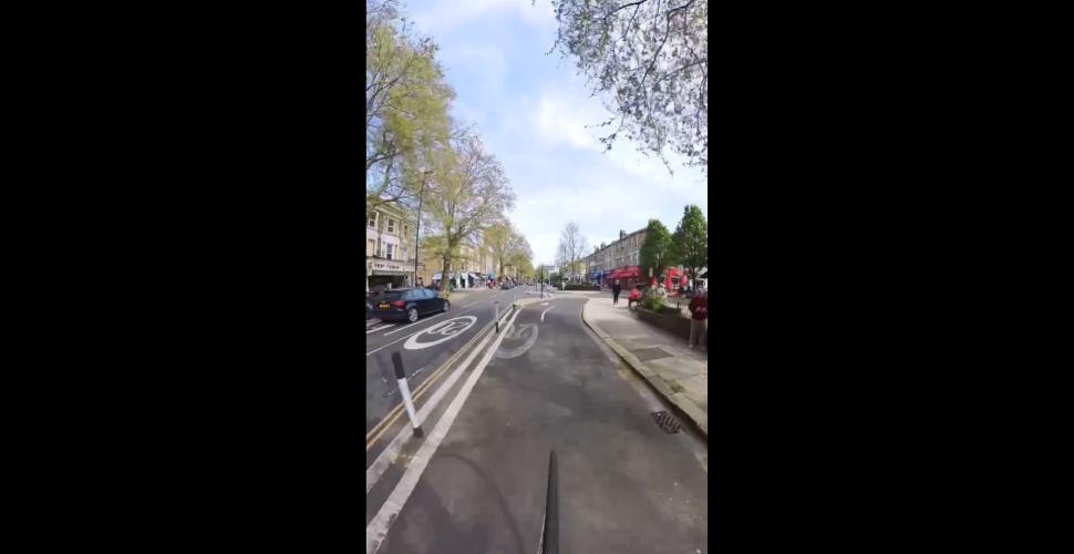 Jeremy Vine rides penny-farthing along cycle lane... gets blocked off by a driver who ignored cyclist priority