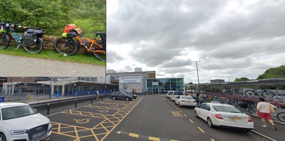 Stolen bike and Banbury station where it was taken (Google Maps)