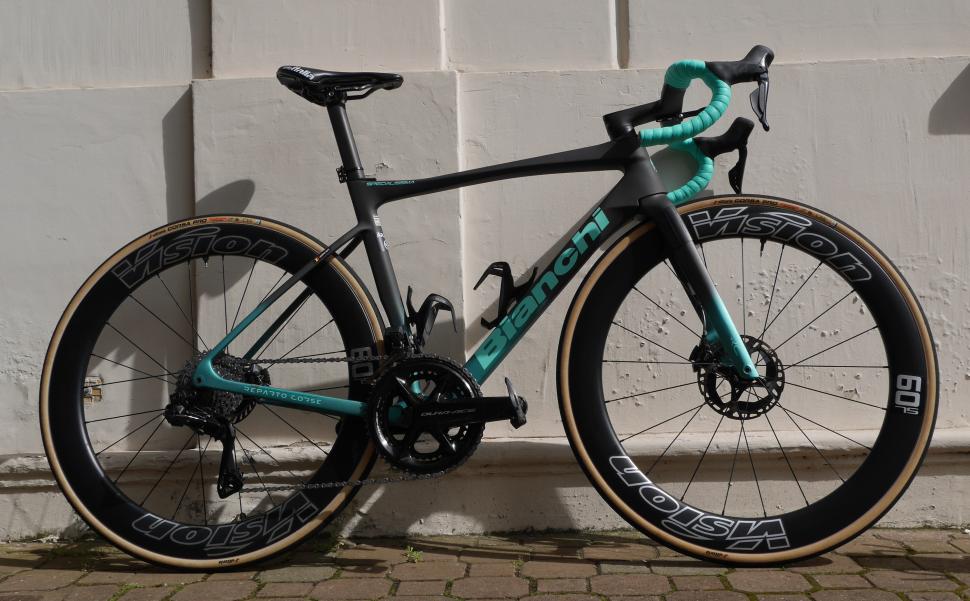 Bianchi road bike with vision wheels