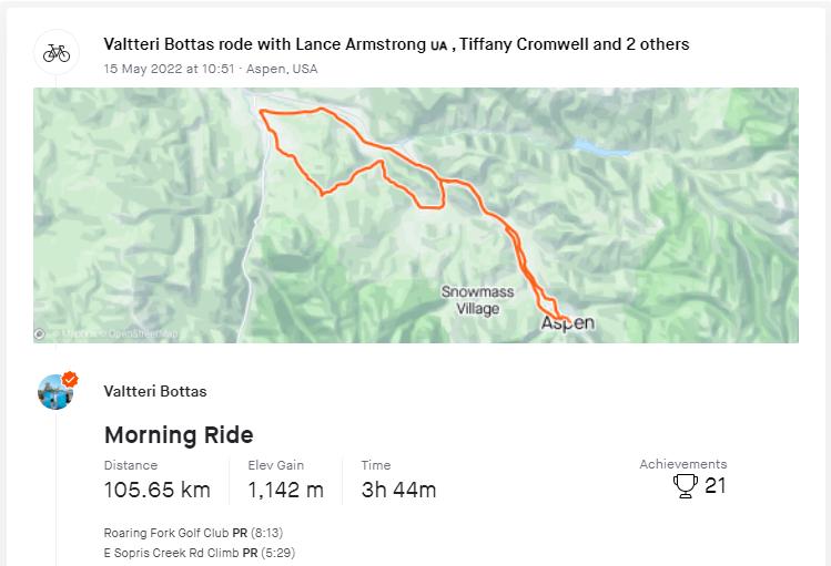 Strava Valtteri Bottas Lance