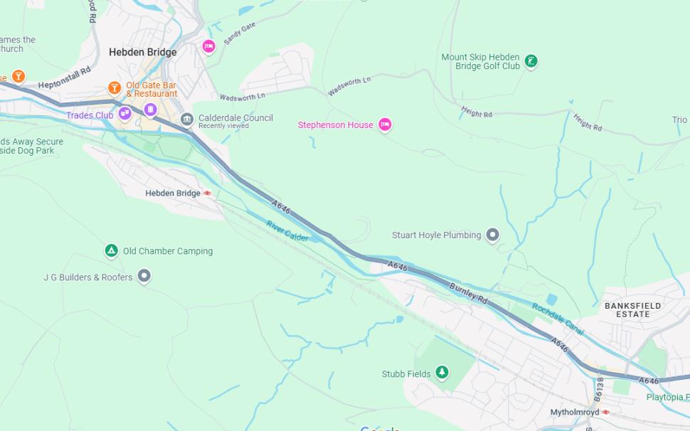 A646 Hebden Bridge (Google Maps)