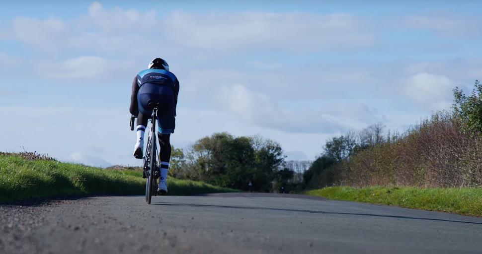 2022 wheels test, road.cc Liam riding shot