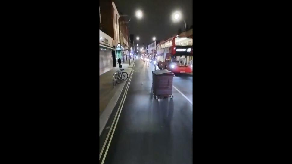 Jeremy Vine's cycle lane near miss as empty bin chucked across London bike  lane; Tributes to