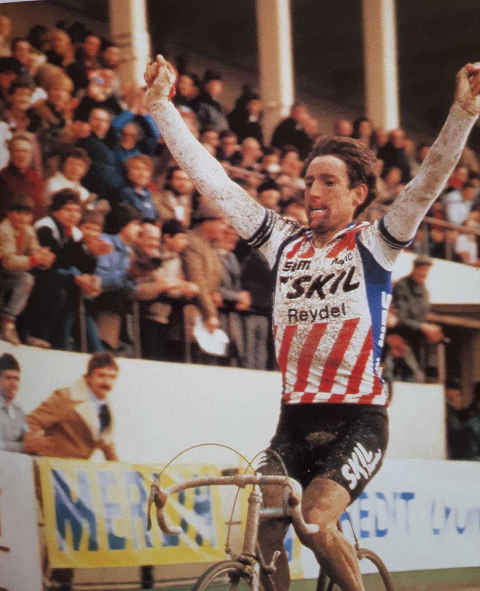 Sean Kelly wins 1984 Paris-Roubaix (credit - Cycling Archives)