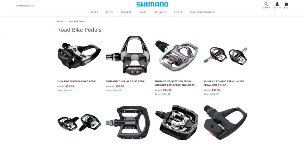 Shimano Clearance Store screenshot bike pedals.JPG