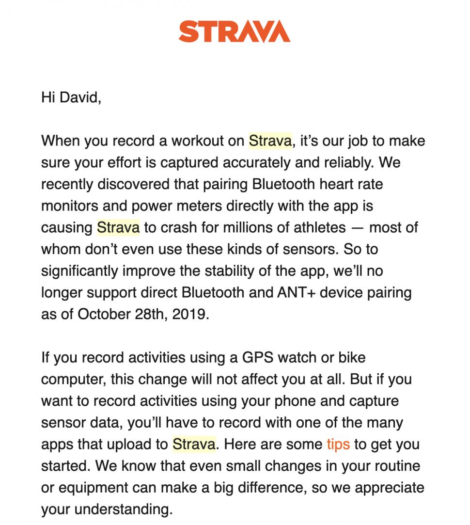 bluetooth cadence sensor strava