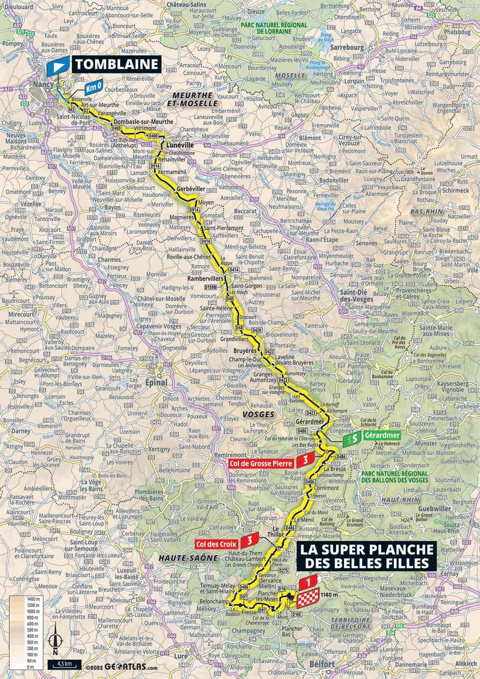 TdF 2022 Stage 07 map