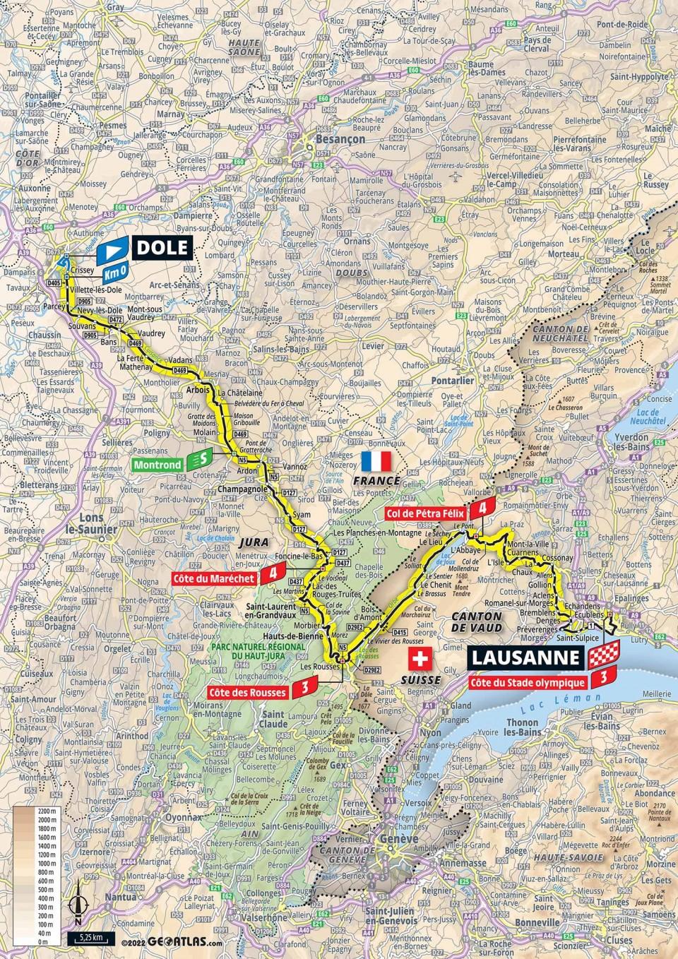 TdF 2022 Stage 08 map