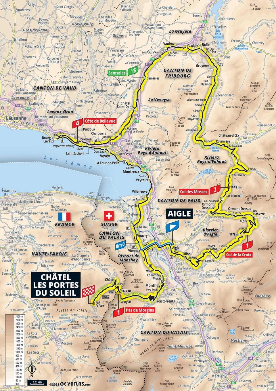 TdF 2022 Stage 09 map