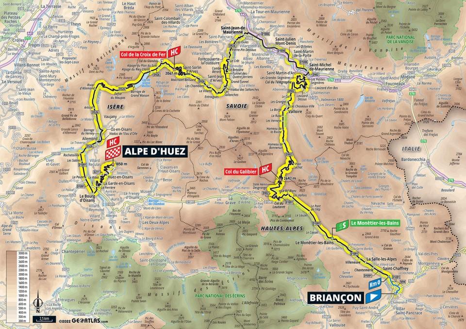 TdF 2022 Stage 12 map