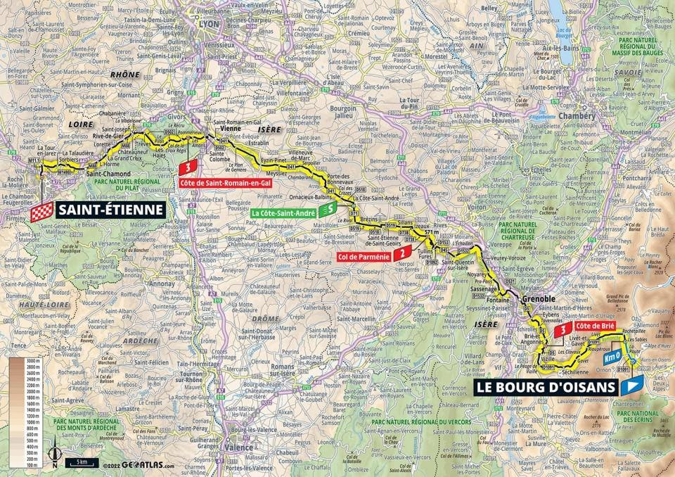 TdF 2022 Stage 13 map
