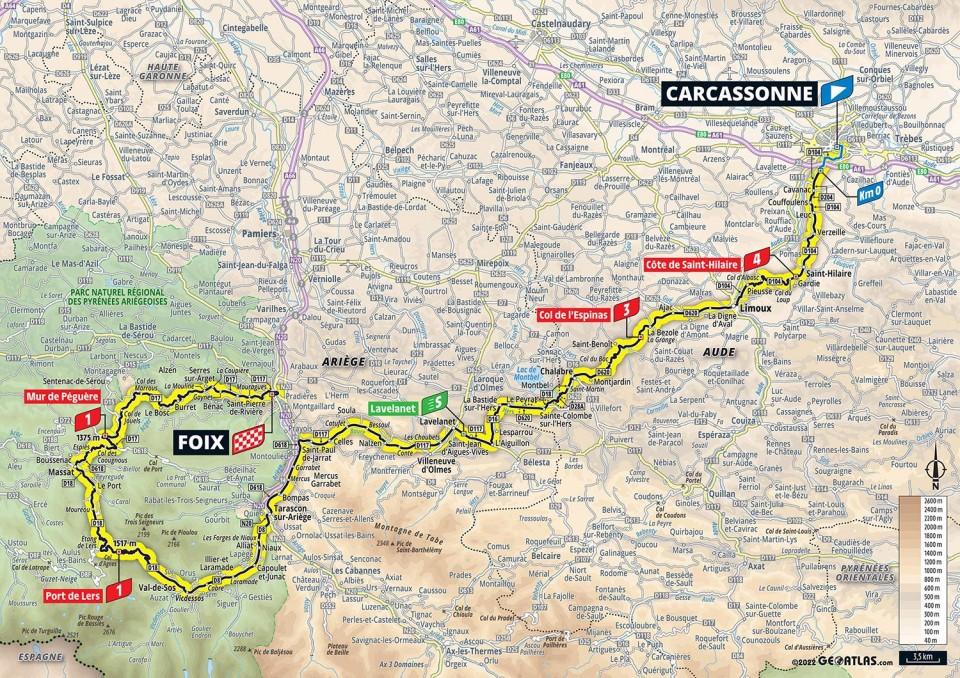 TdF 2022 Stage 16 map