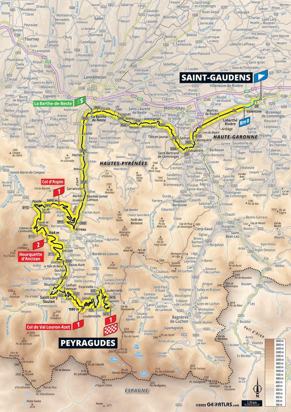 TdF 2022 Stage 17 map