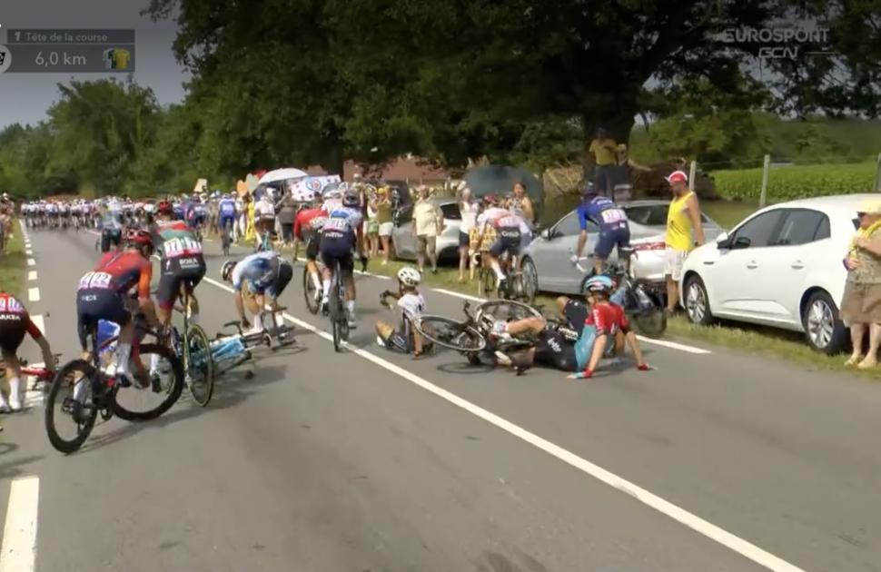 Spectators cause two crashes in two days at Tour de France, Steff Cras ...
