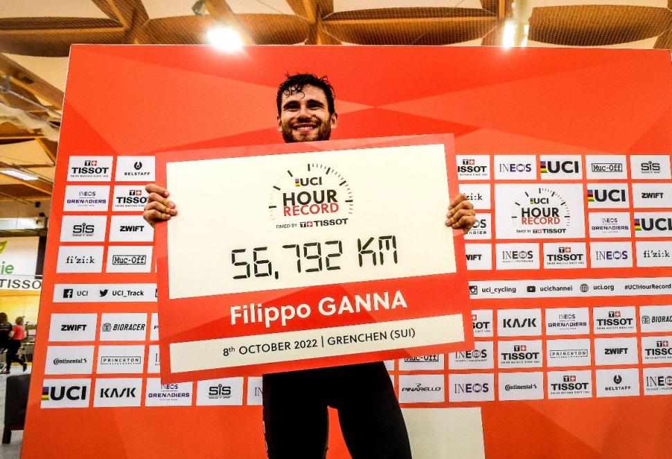 Filippo Ganna can do 57.5 Kilometers as an hour record