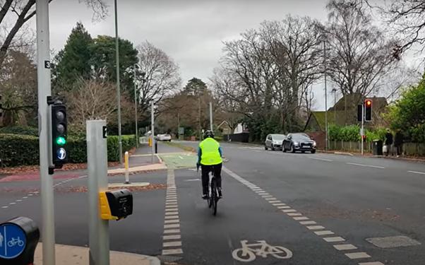 Wimborne Road cycle lane, Dorset (Transforming Cities Fund)
