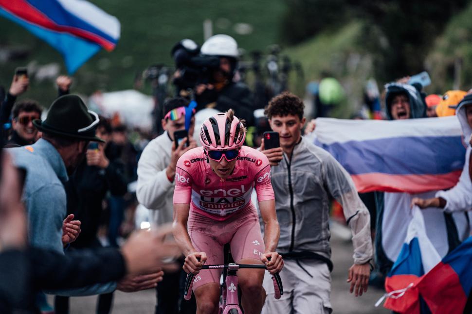 Tadej Pogačar, stage 20, 2024 Giro d’Italia (Zac Williams/SWpix.com)