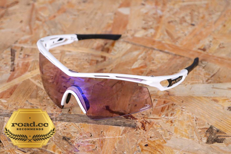 Review Rudy Project Tralyx White Gloss ImpactX Photochromic 2 Laser Purple road.cc