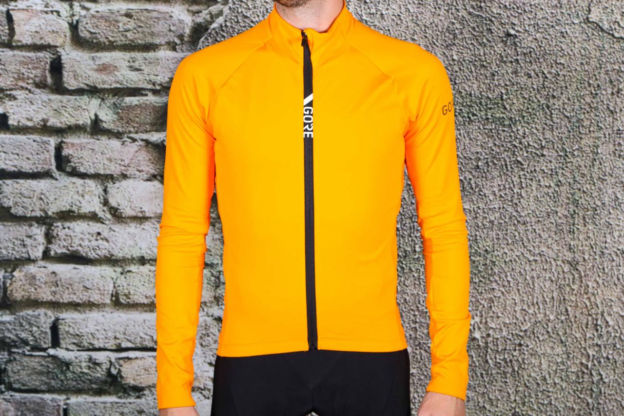Gore wear c5 thermo jersey giallo fluo verde agrumi: maglia da ciclismo da  uomo