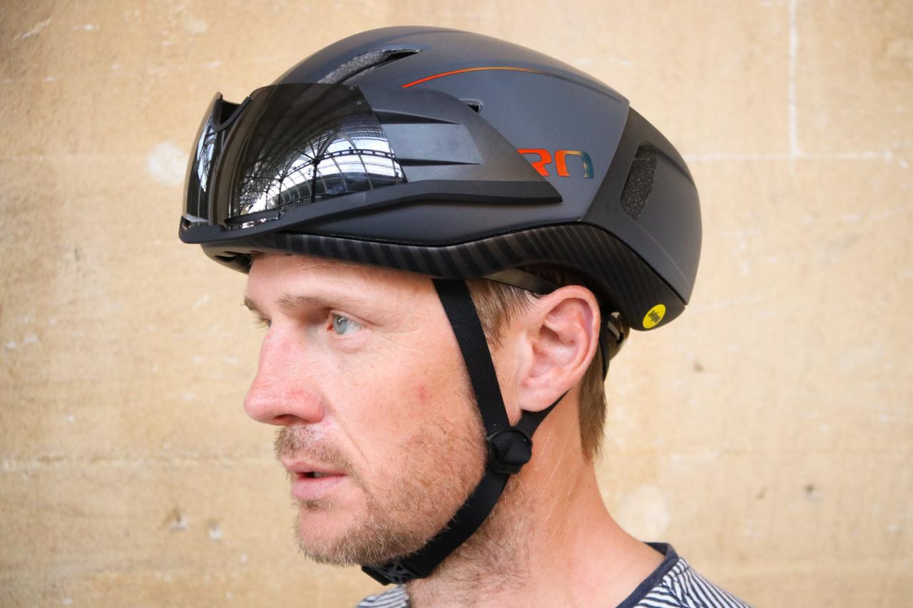 bike helmet with eye shield