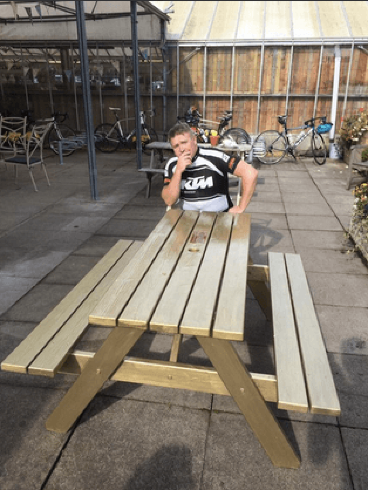 Tim wooden picnic deals bench