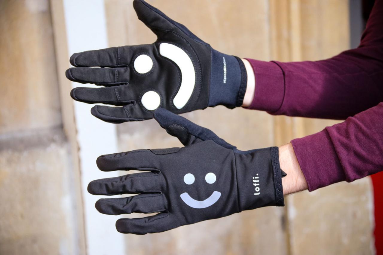smiley face cycling gloves