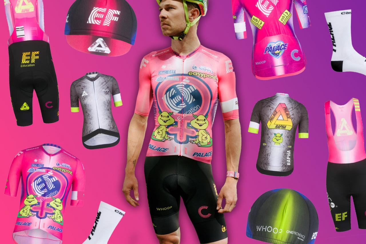 Rapha + Palace returns EF Pro Cycling teams unveil wild new switch-out kit for Tour de France and Tour de France Femmes road.cc
