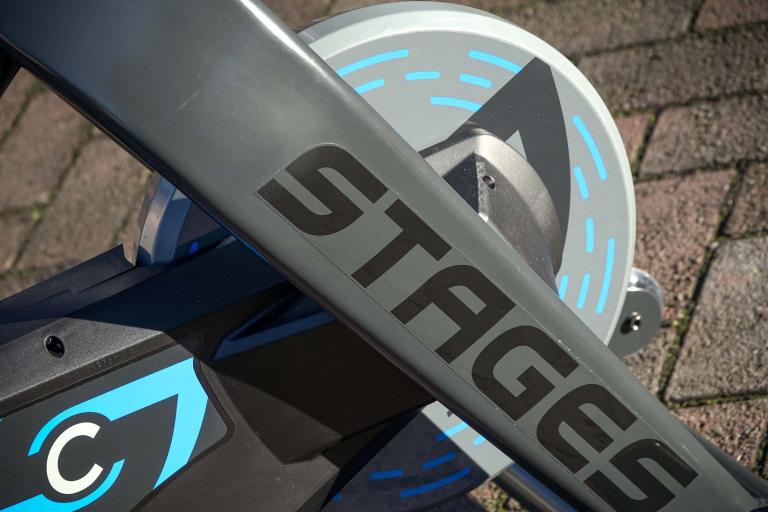 2022 Stages SB20 Smart Bike Indoor Trainer - front leg and detail.jpg